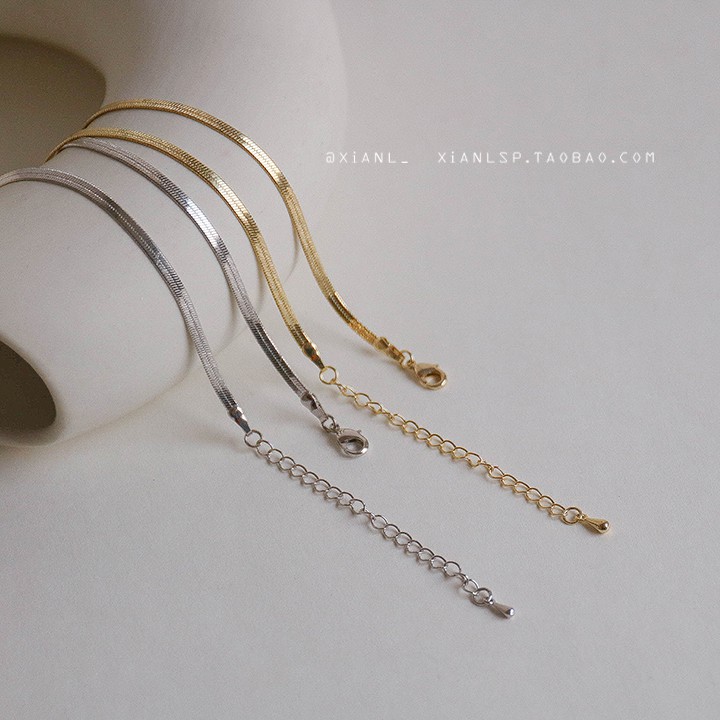 Vòng cổ Nam Nữ đơn giản Chuỗi xương đòn Phong cách Âu Mỹ Màu vàng Phụ kiện Làm bằng tay VC-055