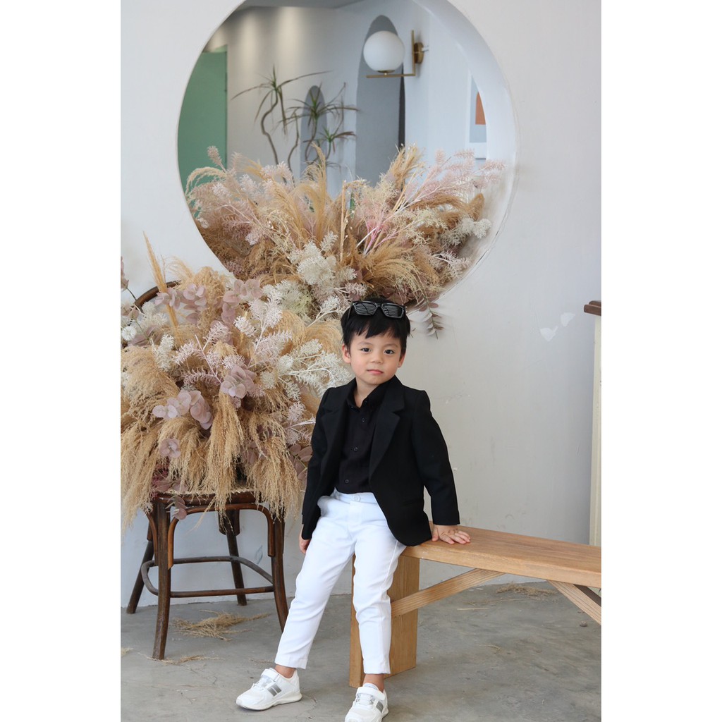 SET QUẦN ÁO VEST CÔNG TỬ NHÍ MÀU ĐEN