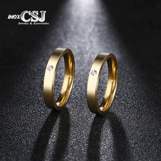 02 chiếc nhẫn inox cặp đôi tình nhân mạ vàng đính đá cực xinh - Món quà ý nghĩa khi yêu 69