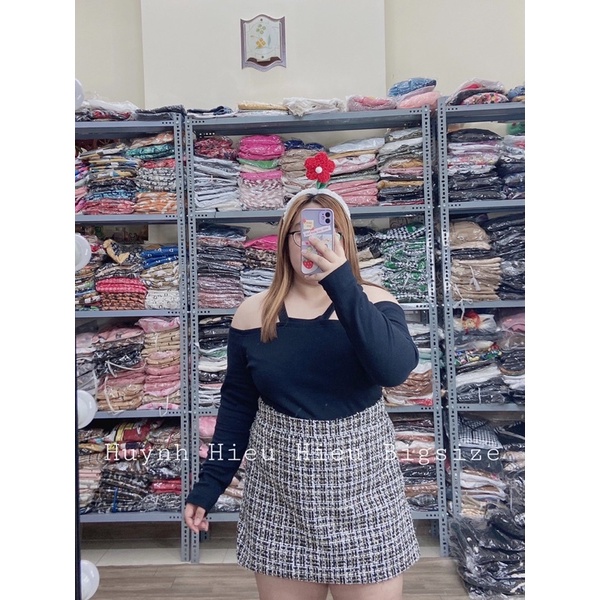 VNC bigsize - ❤️🔱 SET ÁO HỞ VAI CHÂN VÁY DẠ 🔱❤️