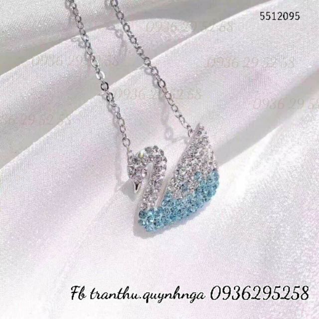 Dây chuyền thiên nga ombre xanh SWAROVSKI 5512095 CHÍNH HÃNG size to