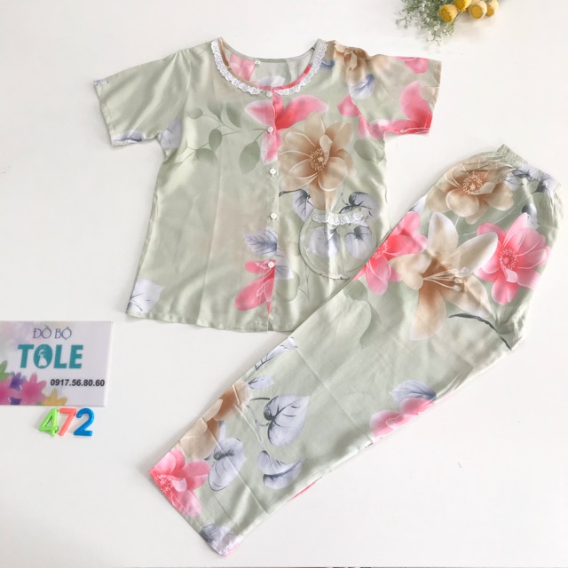 Đồ bộ vải tole tay ngắn quần dài (40-50kg)
