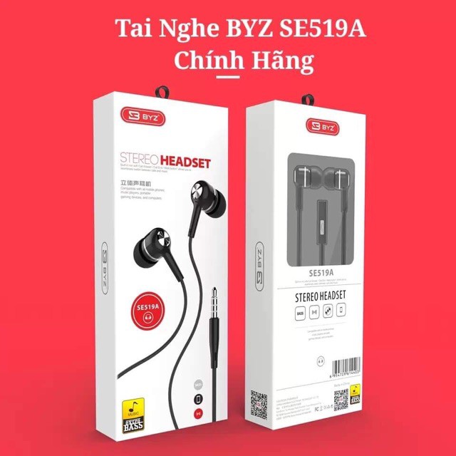 Tai nghe nhét tai BYZ-S389 chính hãng bảo hành 12 tháng