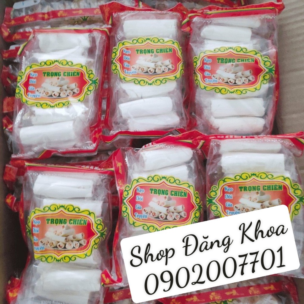 Combo 2 Túi Kẹo dồi lạc vừng Trọng Chiến Đặc sản Thái Bình - Kẹo Kéo Giòn Ngon - Đồ ăn vặt