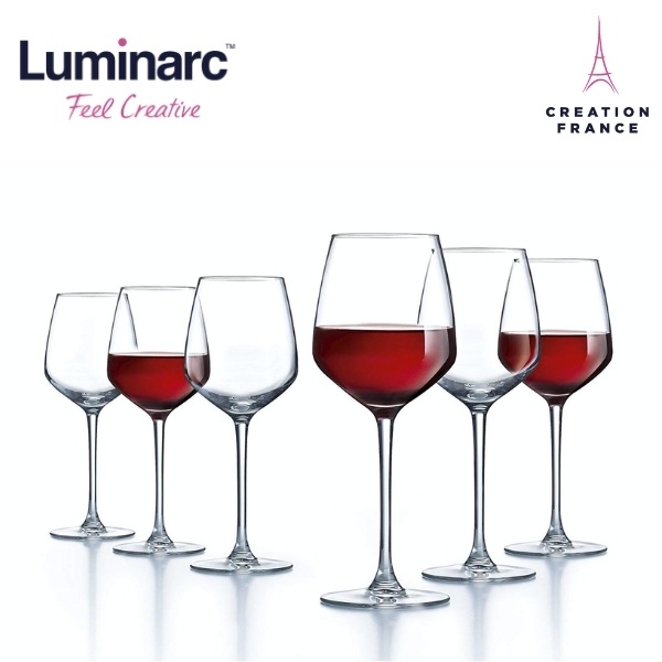 Bộ 6 Ly Rượu Vang Thuỷ Tinh Luminarc Val Surloire 350ml - 470ml