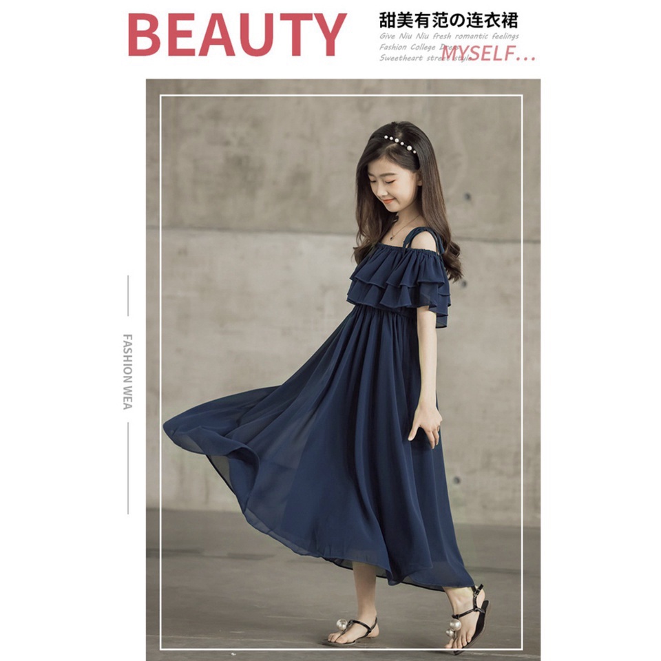 Váy mùa hè cho bé gái lớn maxi điệu đà cao cấp Size đại đầm trẻ em 5, 6, 7, 8, 10,11,12 tuổi