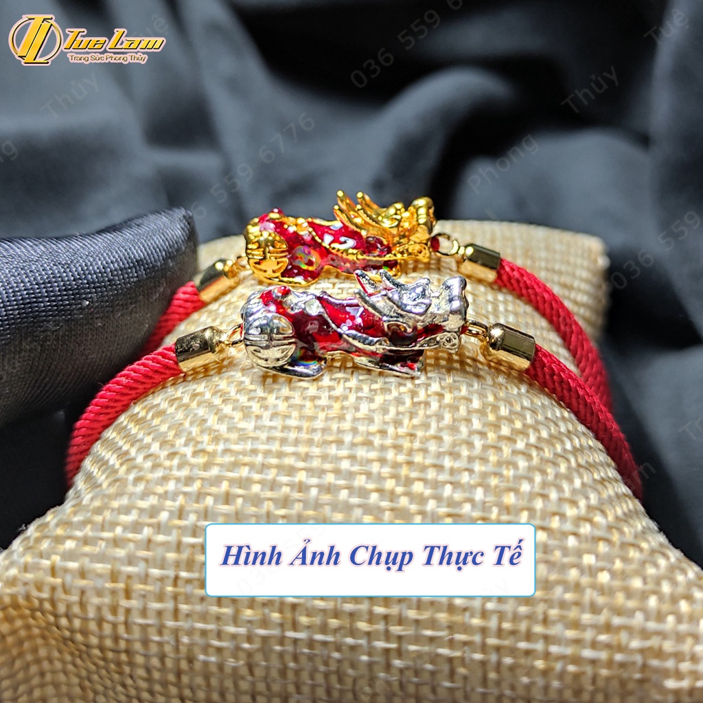 Vòng tay tỳ hưu tài lộc, tỳ hưu đổi màu khóa dây móc chỉ đỏ thời trang bền đẹp - Tuệ Lâm