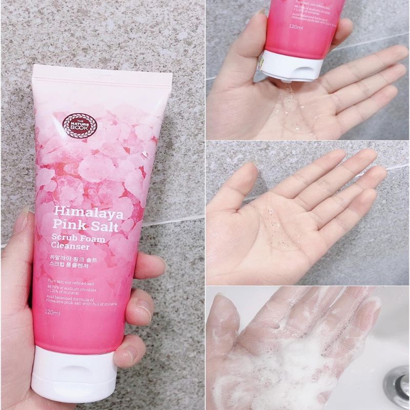 Sữa rửa mặt muối hồng Himalaya 1000 PPM The Nature Book, Sữa rửa sạch sâu cho da dầu mụn chính hãng Hàn Quốc 120ml