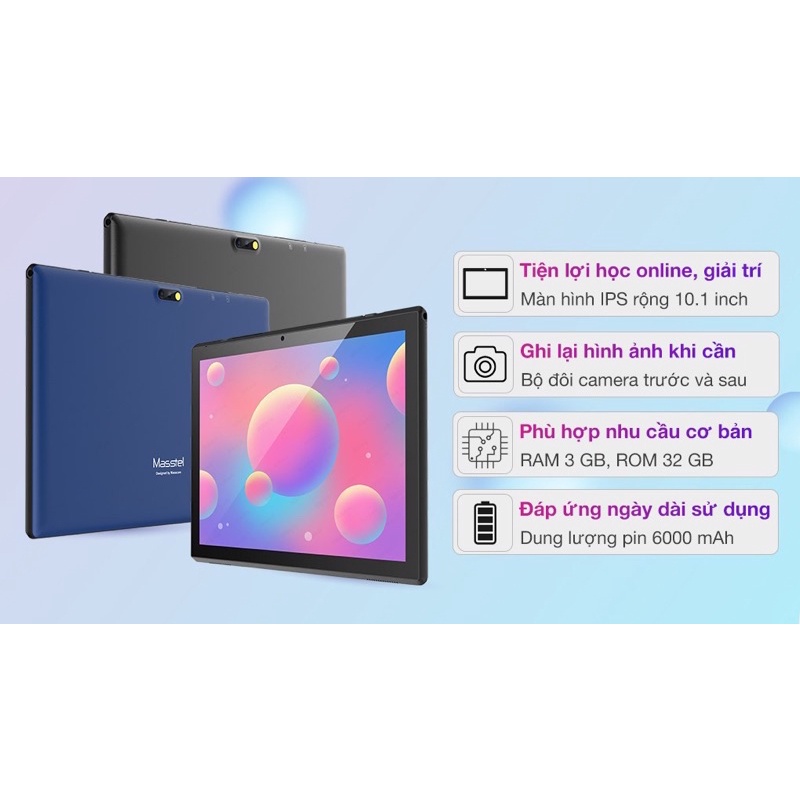 Máy tính bảng Masstel Tab 10A 3GB/32GB - Hàng chính hãng, Nguyên Seal, Full Box