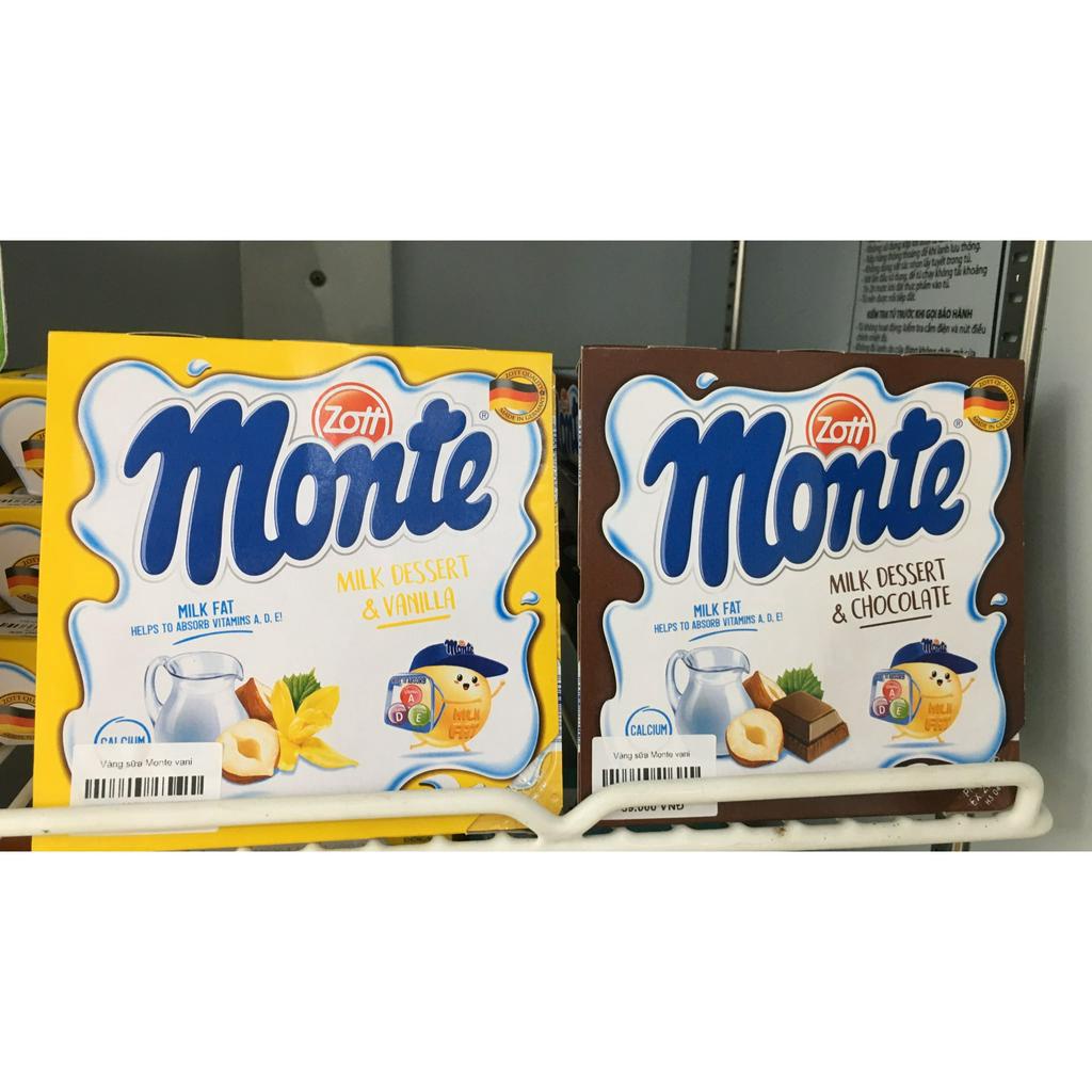 Váng Sữa Monte Vị Vani Socola Vỉ 4 Hộp Thơm Ngon Béo Ngậy