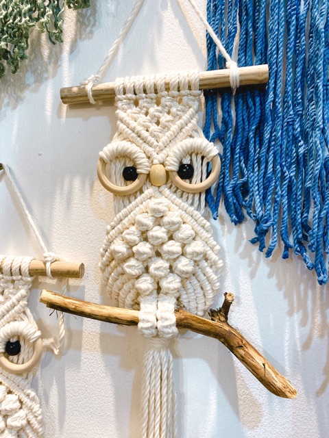 Cú mèo macrame trang trí