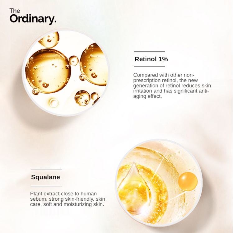 THE ORDINARY Kem Dưỡng Da  Retinol Chống Lão Hóa Giảm Nếp Nhăn - Retinol 1% Ở Squalane - 30ml
