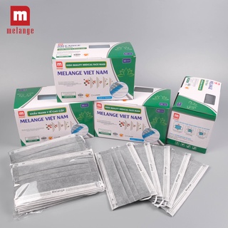 Khẩu Trang Y Tế 4 Lớp Kháng Khuẩn Xám, Xanh Chính Hãng MELANGE