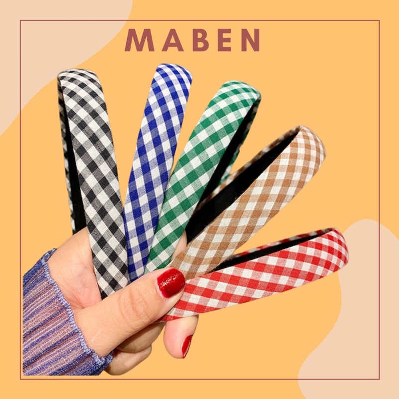 Cài tóc nữ nhiều màu xinh Băng đô tóc caro