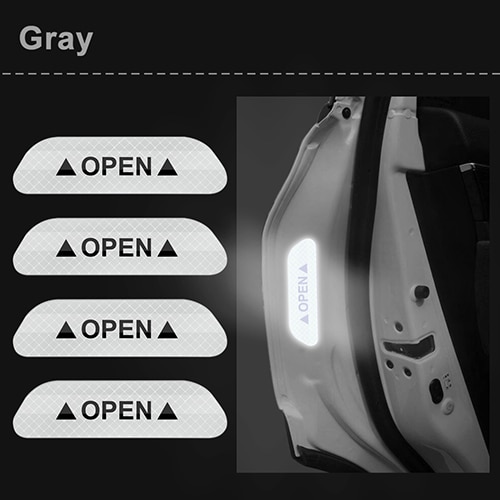 Set 4 miếng dán phản quang cảnh báo mở cửa dành cho xe ô tô