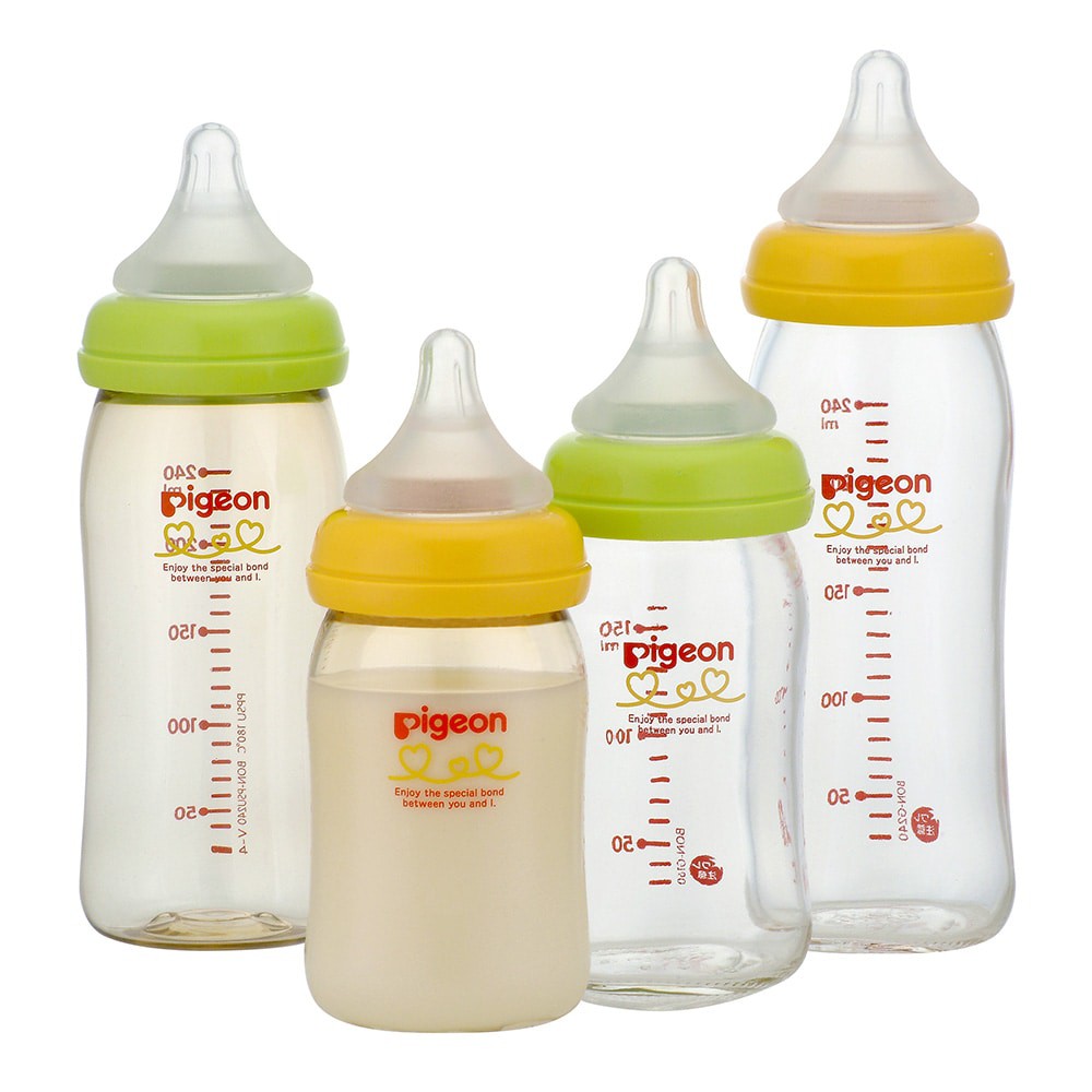 BÌNH SỮA THỦY TINH CỔ RỘNG PIGEON 0 Size SS - 160ML (cho bé từ sơ sinh đến 1 tháng tuổi )