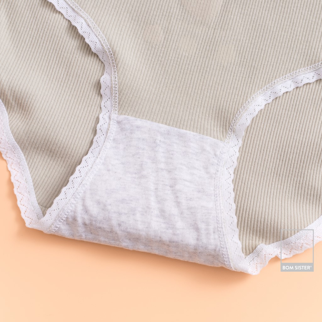 [Mã FAMALLT5 giảm 15% đơn 150k] Quần lót cotton pha viền ren họa tiết dễ thương BOM SISTER Q3011-2 | BigBuy360 - bigbuy360.vn
