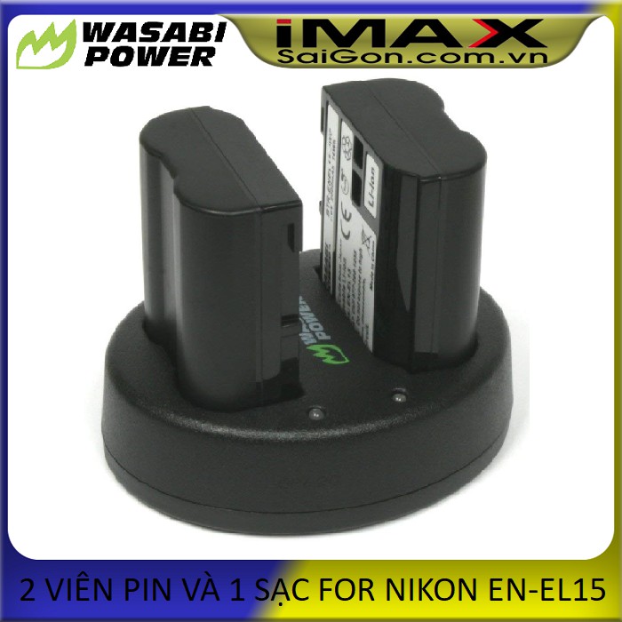 BỘ 2 VIÊN PIN VÀ 1 SẠC WASABI FOR NIKON EN-EL15