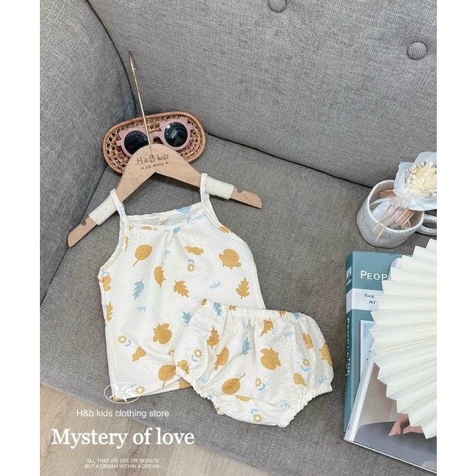 Bộ đũi 2 dây cho bé gái xinh xắn