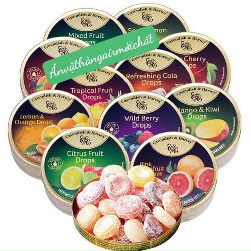 Kẹo Cứng Trái Cây Cavendish & Harvey Đức Đủ Loại 100 gram, 300 gram, 966 gram