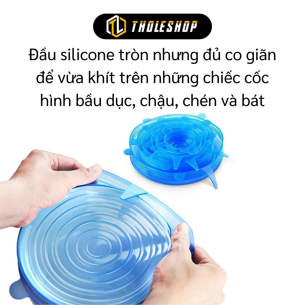 [SGD] Nắp Đậy Thực Phẩm - Bộ 6 Miếng Silicon Bọc Thực Phẩm, Màng Bọc Bảo Quản Thức Ăn 4167