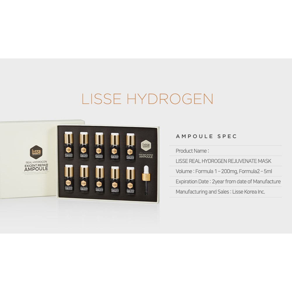 [Mã FMCGM100 - 10% đơn 500K] Serum tinh chất Hydrogen Lisse Real Hydrogen Exigent Repair Ampoule Hộp 10 Lọ (5ml/lọ)