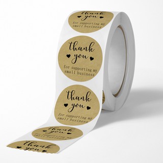 Giá Xưởng - 500 Tem dán cảm ơn giấy da bò Sticker Thank You 25mm sticker xinh xắn