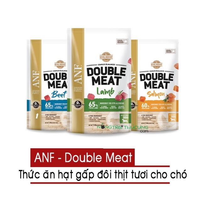 [200g] THỨC ĂN CHO CHÓ DOUBLE MEAT VỊ BÒ + CÁ HỒI