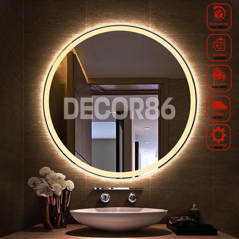 Gương LED tròn phun cát D50 D60 D70