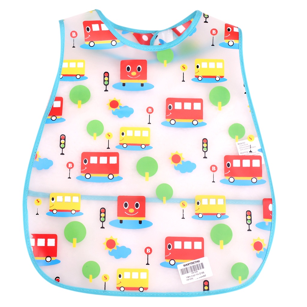 Áo yếm ăn dặm cho bé Loại không tay, chống thấm có máng hứng Nilon siêu nhẹ