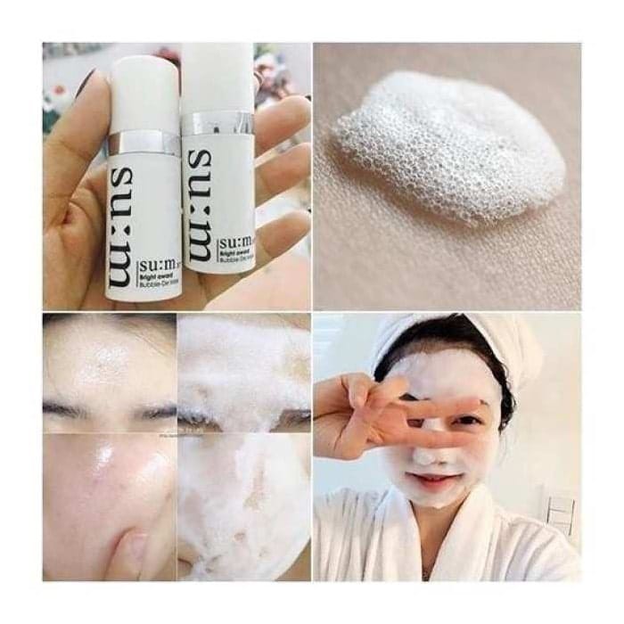 Combo 10 gói mặt nạ sủi bọt thải độc Sum Trắng - Su:m37 Bright Award Bubble-De Mask