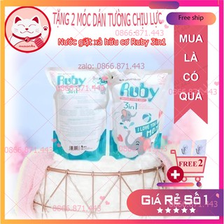 ⚡𝐅𝐑𝐄𝐄𝐒𝐇𝐈𝐏⚡ Nước giặt xả hữu cơ Ruby 3in1 túi 1,8 Lít - QA