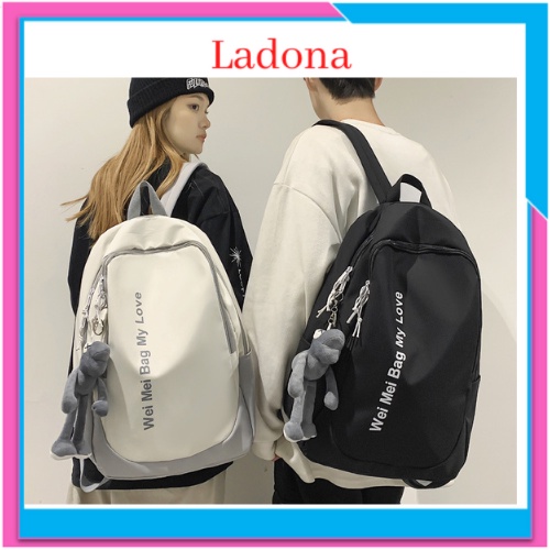 Balo nữ nam balo đi học nhiều ngăn, đẹp đi chơi đựng laptop phong cách ulzzang unisex LADONA BL6