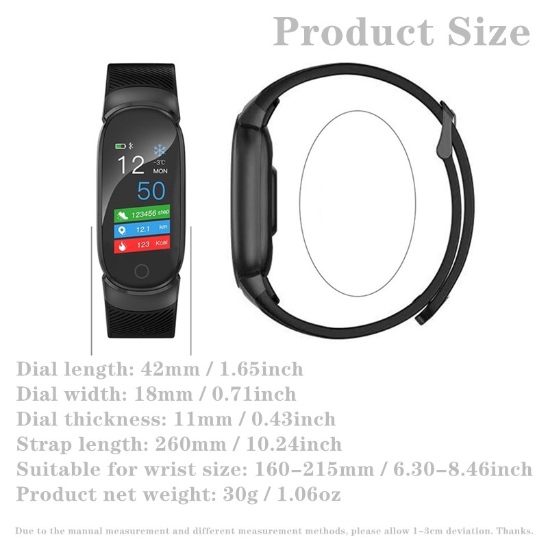 Smart Heart Rate Sports Health Watch Fitness Tracker Smart Band Weather Hiển thị Huyết áp Heart Rate Monitor Fitness Tracker Đồng hồ đeo tay thông minh Vòng đeo tay nam không thấm nước Berjalan BSW8