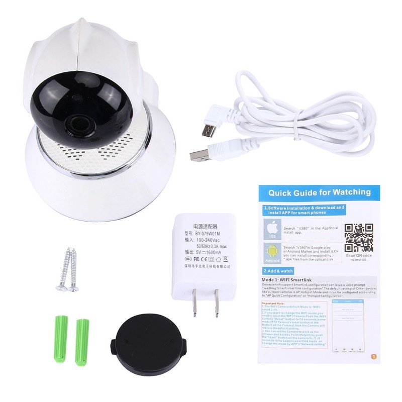 (Kèm thẻ 32GB) Camera Wifi V380 Pro,Kết Nối Không Dây Điện Thoại,Xoay 360 Độ, Đàm Thoại 2 Chiều, Hồng Ngoại Soi Ban Đêm