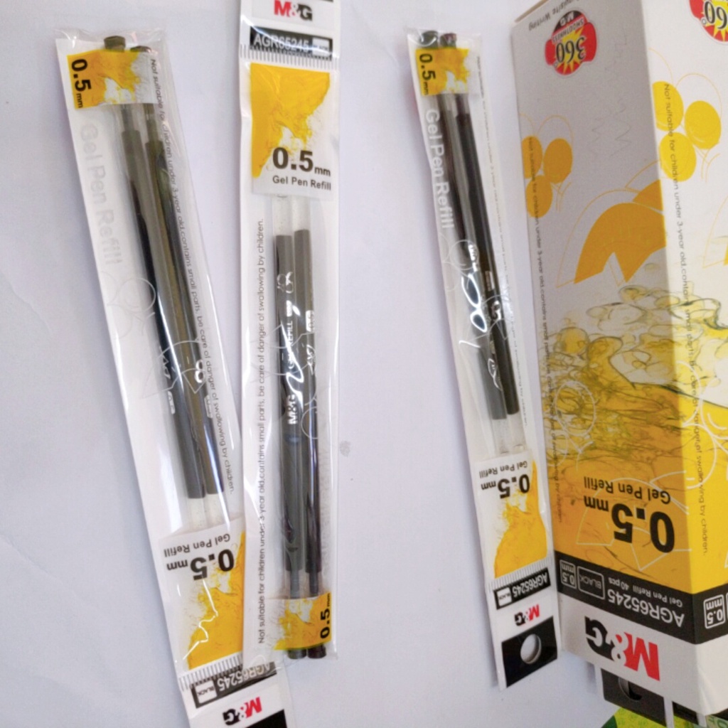 Ngòi Bút Nước /Ngòi Bút Gel M&G 0.5mm Đủ 2 Màu Xanh/Đen/Đỏ 1 Túi Gồm 2 Ngòi MS AGR65245