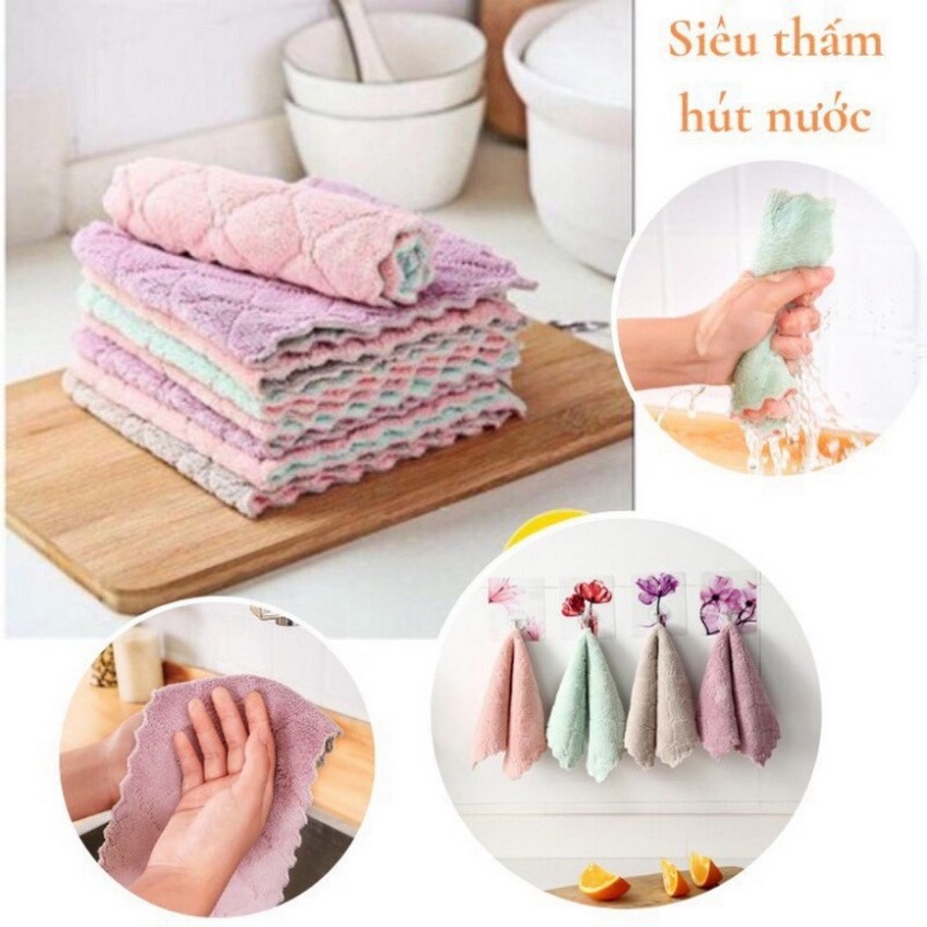 Khăn lau bếp đa năng 2 mặt siêu thấm (lau bếp, bát đĩa, bàn ghế...) kháng khuẩn KABA