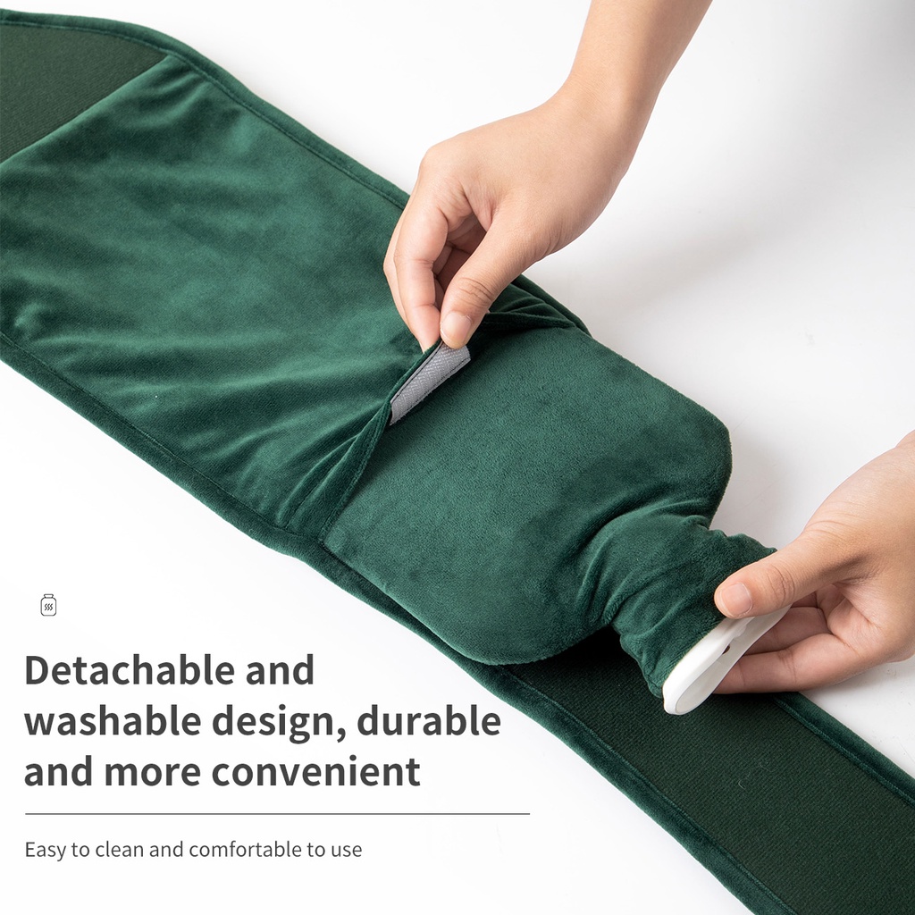 Đai đeo bụng chườm nóng lâu dài JUJIAJIA chất liệu nhung dày dặn