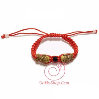 Vòng tay chỉ đỏ đôi cá ngậm ngọc dây rút tiện lợi