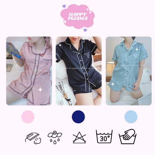 Pijama Lụa Satin Họa Tiết Thêu Trái Tim Hàng Cao Cấp