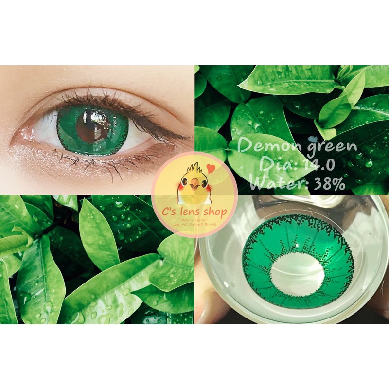 Lens mẫu Demon màu XANH LÁ, cận 0-8
