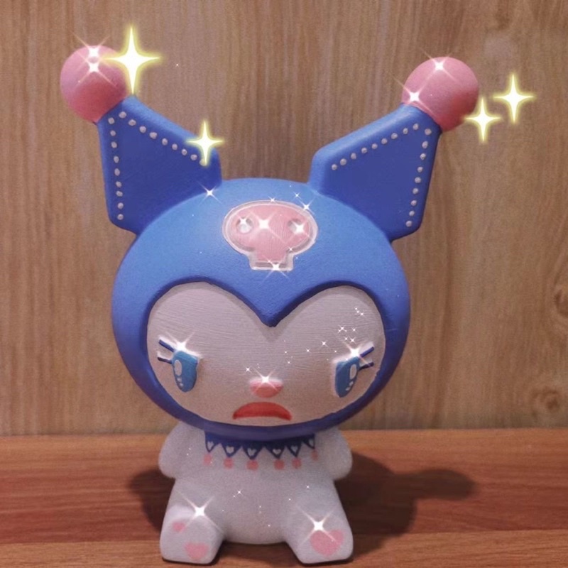 Tượng tô màu Kuromi bằng nhựa vinyl - có thể bỏ ống heo