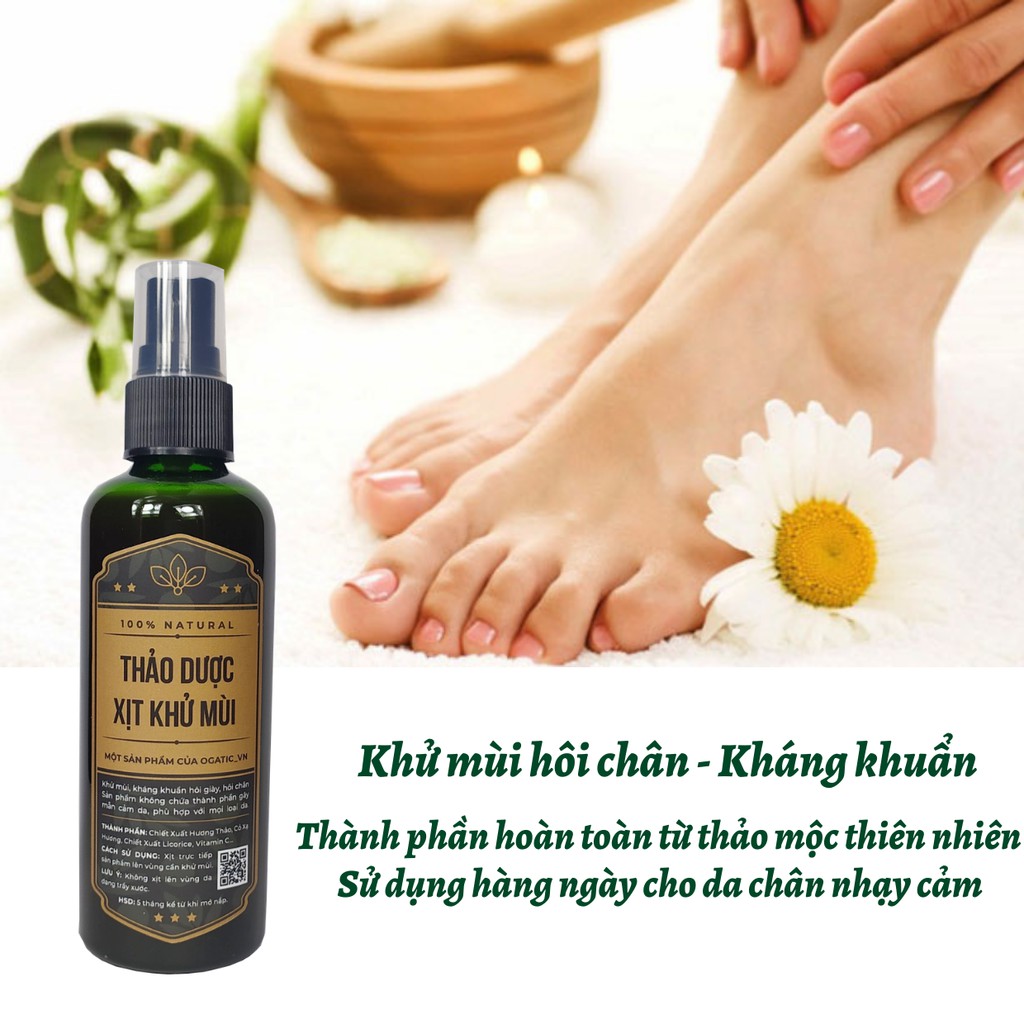 Xịt Khử Mùi Hôi Giày -Hôi Chân Thảo Dược,  Ngăn Mồ Hôi Chân và Loại Bỏ Mùi Hôi Giày - Handmade - XHG002 | BigBuy360 - bigbuy360.vn