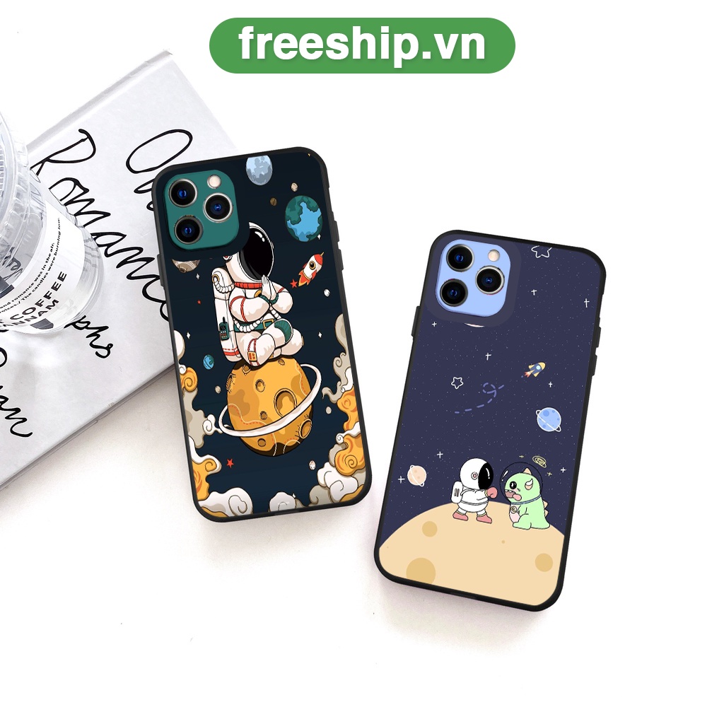 Ốp lưng iphone phi hành gia khủng long viền vuông chống sốc ốp iphone x/xs/xr/xsmax/6/6s/7/8plus/11/12/13/pro/promax bvc