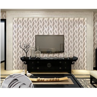Decal giấy dán tường sọc xoắn nâu