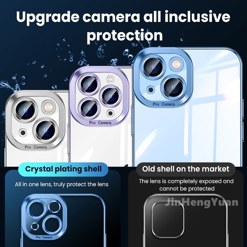 Ốp điện thoại silicon mềm trong suốt mạ điện thích hợp cho iphone 13 12 mini 11 pro max xr xs 7 8 plus