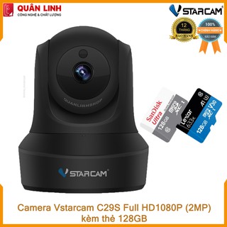 Mua Camera IP Wifi hồng ngoại Vstarcam C29s Full HD 1080P 2MP màu đen kèm thẻ 128GB class 10