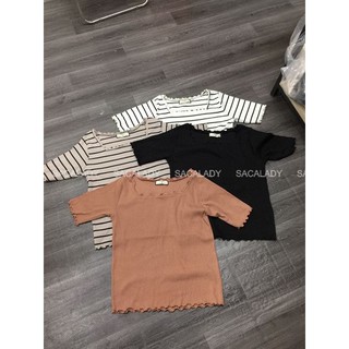 Áo Thun URBANITY Tay Ngắn Cổ Vuông Lai Sóng 48-60kg - 3230