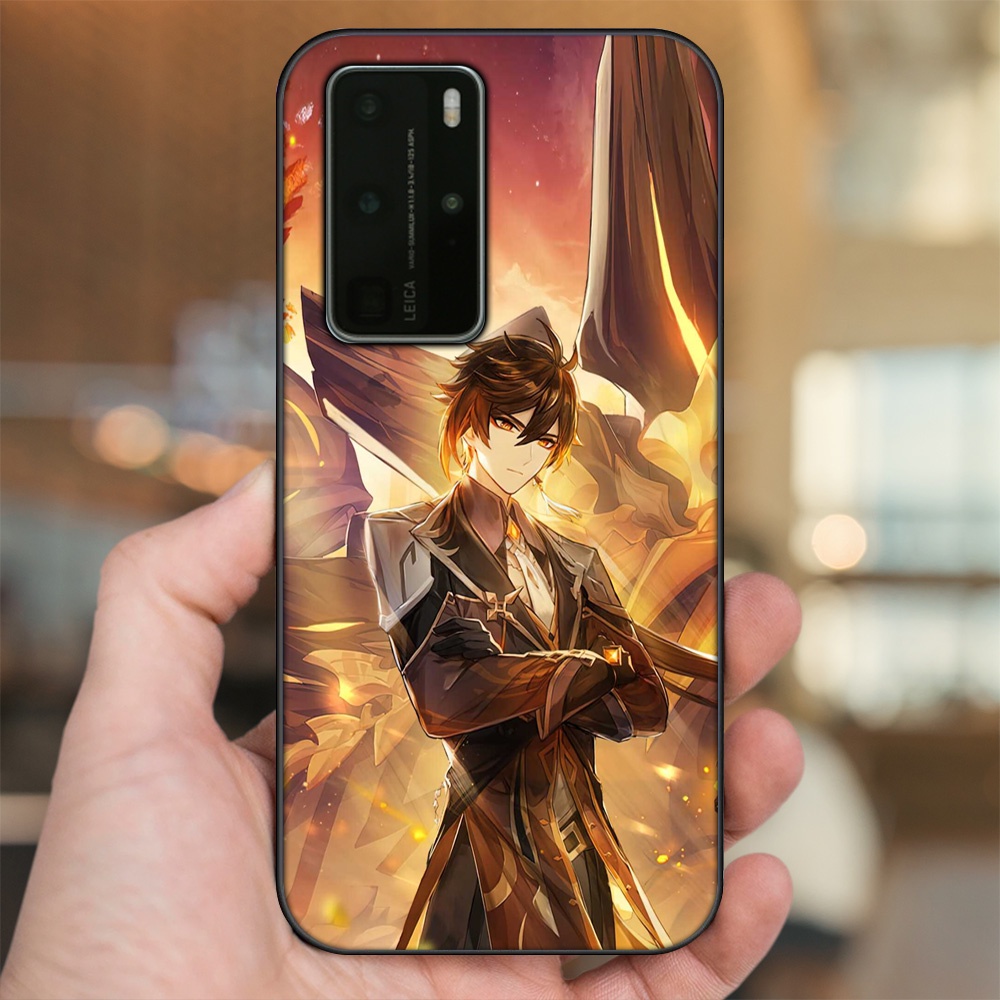 Ốp lưng Huawei P40 Pro viền đen in hình Zhongli Genshin Impact