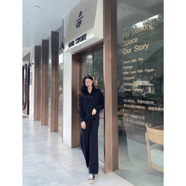 ÁO LEN DÁNG NGẮN MÀU ĐEN NỮ PHONG CÁCH HÀN QUỐC ULZZANG